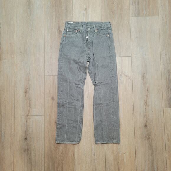 Levi's 501 Jeans 30x30 Gray Button Fly Mens True Size Straight Leg Cotton Denim - Picture 1 of 7